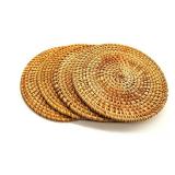 BEEHOMEE Trivets for Hot Dishes - Woven Rattan Trivets Hot Pads for Dining Table,Kitchen Heat Resistant Straw Dish Coasters Placemats Pot Holder (8.66 Inch)