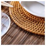 BEEHOMEE Trivets for Hot Dishes - Woven Rattan Trivets Hot Pads for Dining Table,Kitchen Heat Resistant Straw Dish Coasters Placemats Pot Holder (8.66 Inch)