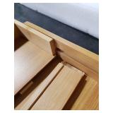 Large Bamboo Silverware Drawer Organizer Tray Kitchen Tool Drawer Divider Organizers Storage Expandable Cooking Utensil Organizer Wooden Cutlery Tray Spoon Flatware Organizers Utensil Holder Drawers E