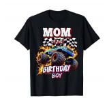 Mom of the Birthday Boy Monster Truck Birthday Novelty T-Shirt Ladies Large