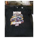 Mom of the Birthday Boy Monster Truck Birthday Novelty T-Shirt Ladies Large