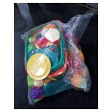 100 PCS Cutting Play Food Toy for Kids Kitchen, Pretend Food Toys for Toddlers, Play Kitchen Toys Accessories with 2 Baskets, Fake Food/Fruit/Vegetable, Birthday Gifts for 3 4 5 Years Old Boys Girls
