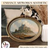 97 Decor Vintage Oval Picture Frame 5x7 - Gold Oval Frame 5x7, Elegant Ornate Frames 5 By 7, Antique Looking Picture Frames 5 X 7 With Glass Front For Tabletop And Wall Hanging, Victorian Wall Decor