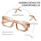 FSRTEP Oprah Style Readers for Women - 3 Pack Stylis Style Reading Glasses with Blue Light Blocking and Spring Hinge HBK +1.5