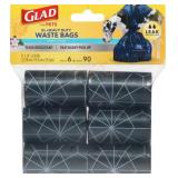 Glad for Pets Extra Large Tropical Breeze Scented Dog Waste Bags Refill Rolls| Poop Bags for Dogs, 5 Count - Dog Poop Bag Refills, 15 Dog Waste Bags Per Roll