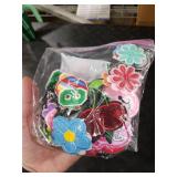 Harsgs 100pcs Random Iron on Patches, Embroidered Iron on/Sew on Patches Applique for Clothes, Dress, Hat, Jeans, DIY Accessories