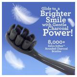 GuruNanda Butter on Gums Charcoal Toothbrush - 8000+ SoftexTM Bristles for Sensitive Teeth & Gums, Aids in Teeth Whitening, Extra Soft (5 Count)