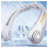 Portable Neck Fan - Rechargeable Personal Fan with Neck Brace, 5 Speeds, All-Around Cooling, Hands-Free Bladeless Lightweight Quiet Neck Fans That Blow Cold Air Gift for Women/Men, Hot Flashes, Travel