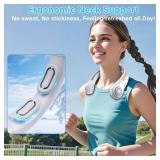 Portable Neck Fan - Rechargeable Personal Fan with Neck Brace, 5 Speeds, All-Around Cooling, Hands-Free Bladeless Lightweight Quiet Neck Fans That Blow Cold Air Gift for Women/Men, Hot Flashes, Travel