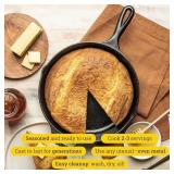 Lodge 10.25 Inch Cast Iron Skillet Pre-Seasoned Frying Pan with Teardrop Handle Oven, Stovetop, Grill & Campfire Use Made in USA Durable, Non-Toxic, Even-Heating Cookware Black
