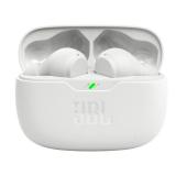 JBL Vibe Beam - True Wireless JBL Deep Bass Sound Earbuds, Bluetooth 5.2, Water & Dust Resistant, Hands-free call with VoiceAware, Up to 32 hours of battery life (White)
