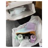 MEIGLQEA Green Purple Roller Skates for Girls - Gradient PU Leather Wheels, Flash, Indoor Outdoor for Youth Beginner Girls Ages 8-12 (34-Youth 3)