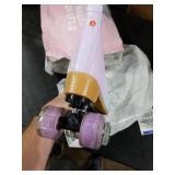 MEIGLQEA Green Purple Roller Skates for Girls - Gradient PU Leather Wheels, Flash, Indoor Outdoor for Youth Beginner Girls Ages 8-12 (34-Youth 3)