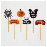 Halloween 6ct Scavenger Hunt Paper Yard Stake Pack Halloween Party Favors - Hyde & EEK! Boutique - Retail: $8