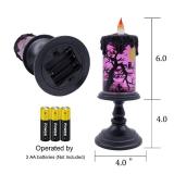 Eldnacele Halloween Snow Globe Candles Lighted Lamp, Battery Operated Spinning Water Glittering Tornado Flameless Candles Table Centerpiece for Halloween Decoration Indoor(Ghost) - Retail: $16
