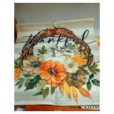 GEEORY Fall Throw Pillow Covers 18x18 Inch Set of 4, Pumpkins Floral Wreath Mason Jars Blessed Autumn Seasonal Decorative Farmhouse Decoration for Home G558-18 - Retail: $20