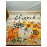 GEEORY Fall Throw Pillow Covers 18x18 Inch Set of 4, Pumpkins Floral Wreath Mason Jars Blessed Autumn Seasonal Decorative Farmhouse Decoration for Home G558-18 - Retail: $20