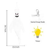 Halloween Ghost Decorations Outdoor: with Timer, 2 Pcs Spooky Hanging Ghost for Tree Porch Garden Yard, Waterproof LED Ghost Halloween Decor - Retail: $18