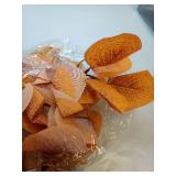 Sggvecsy 6 Pcs Fall Eucalyptus Leaves Artificial Eucalyptus Stems Long Silver Dollar Leaves Autumn Leaf Branches Fake Silk Eucalyptus for Indoor Home Autumn Thanksgiving Decor (Mixed Fall Color) - Ret