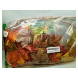 Oairse Artificial Maple Leaves Branches 3 Pcs Mixed Corlor Fall Leaves Stems Fake Bushes Glitter Maple Leaf Stems for Table Centerpieces Thanksgiving Festival Autumn Home Decor - Retail: $17