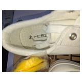HEEZ Womens Platform Fashion Canvas Sneakers Low Top Lace Up Tennis Shoes Breathable Lightweight Non Slip Shoes Casual Running Walking Shoes White, 8
