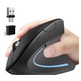 Ergonomic Mouse Wireless Bluetooth Vertical Mouse Three-mode Connection:BT5.0+USB A+USB C- Rechargeable,Ergonomic,6 Buttons,1600 DPI,2.4G Optical-Compatible with Mac ipad Tablet Laptop PC Computer