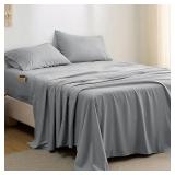 Bedsure Twin Size Sheet Set, Gray