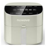 Nuwave Brio Plus 8 Qt Air Fryer, PFAS Free, New & Improved, Digital Touch Screen, Cool White Display, 50Â°F~400Â°F in Precise 5Â°, 5 Cook Functions, 100 Presets & 50 Memory, 3 Wattages 700, 1500