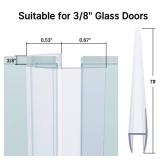 AmazerBath Shower Door Side Seal Strip (Set of 2), Frameless Glass Shower Door Seal Strip - Suitable for 3/8 Inch Glass, 78 inch