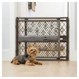MYPET North States Paws Portable Pet Gate: 26-40\" Wide. Pressure Mount. No Tools Needed. Made in USA, 23" Tall, Expandable, Durable Dog Gates for Doorways, Fieldstone Gray
