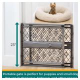 MYPET North States Paws Portable Pet Gate: 26-40\" Wide. Pressure Mount. No Tools Needed. Made in USA, 23" Tall, Expandable, Durable Dog Gates for Doorways, Fieldstone Gray