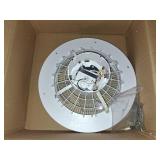 DLLT Low Profile Ceiling Fan: 18 Inch Flush Mount Bladeless RGB Ceiling Fan with Light and Remote for Bedroom Living Room Kitchen - Modern Enclosed Led Fandelier with App 6 Wind Speed Dimmable White -