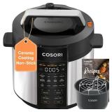 COSORI Pressure Cooker 6QT, Stainless Steel, 9-in-1 Multi Cooker, 12 Safety Features, Ceramic Inner Pot, Rice, Slow Cook, Sous Vide, Saute, 1100W
