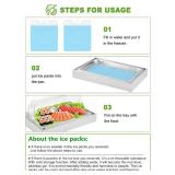 YMJOINMX Ice Food Serving Display Tray with Clear Roll Top Cover Buffet Cold Serving Cooler Platter w/ 2 Ice Packs Cooling Food Dishes Display Plate Case with Lid for Seafood Fruit Party Buffet Tray