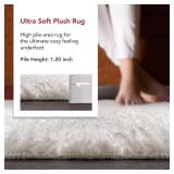 nuLOOM Marlow Machine Washable Soft Shaggy Faux Sheepskin Area Rug, 3x5, White
