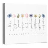 Bible Verse Wall Art, Galatians 5 22-23 Christian Wall Decor, Bible verses decor for Prayer Room, Large Bible wall art, Bible decor serenity prayer wall art 16x24 framed