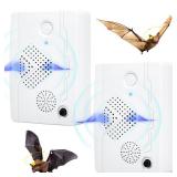 2024 Ultrasonic Bat Deterrent Devices, Cordless Bat Repellent Ultrasonic Bird Repellent to Keep Bat Away for Attic Porch, Bat Exclusion Device Indoor, Bat Away System, Friendly to Human & Pet, 2 Pack