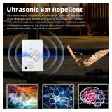 2024 Ultrasonic Bat Deterrent Devices, Cordless Bat Repellent Ultrasonic Bird Repellent to Keep Bat Away for Attic Porch, Bat Exclusion Device Indoor, Bat Away System, Friendly to Human & Pet, 2 Pack