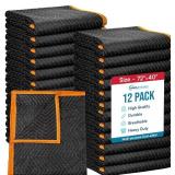 Simpli-Magic Heavy Duty Padded Moving Blankets 72 x 40" 12 Pack Packing Blankets, Furniture Covers for Moving