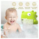 Baby Bath Toys - Bath Bubble Machine with Music, Automatic Dinosaur Bathtub Bubble Maker, Bath Toys for Kids Ages 1-3, Bath time Shower Bathtub Toys for Toddlers, Birthday/Easter Gifts for Boys Girls