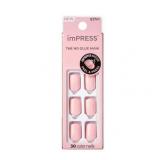 FACTORY SEALED - KISS imPRESS Color Press on Nails  Pick me Pink  Pink  Short Squoval  30 Count