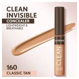 FACTORY SEALED - Covergirl Clean Invisible Concealer, Lightweight, Hydrating, Vegan Formula, Classic Tan 160, 0.23oz