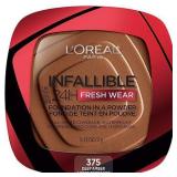 FACTORY SEALED - L Oreal Paris Infallible Fresh Wear 24 Hr Liquid Foundation Makeup  375 Deep Amber  1 fl oz