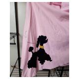Pink Poodle Skirt with Black Applique and Ribbons (S-M)