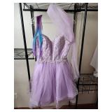Purple Princess Dress with Hair Extensions (S)
