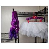 Purple Long Wavy Cosplay Wig with Tutu