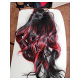 Gothic Red and Black Streaked Wig