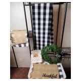 8ct- Buffalo Check Placemats, 2 Dish Towels, Table Runner and Wreath