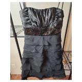 Black Cocktail Dress with Sequins Size 3/4