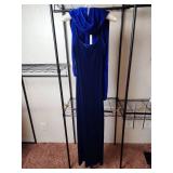 Royal Blue Velvet Evening Dress Size Small